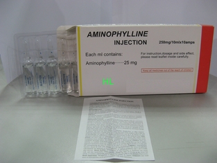 중국 아미노필린 주입 250 mg/10mL 기관지 확장제 약 BP/USP 협력 업체